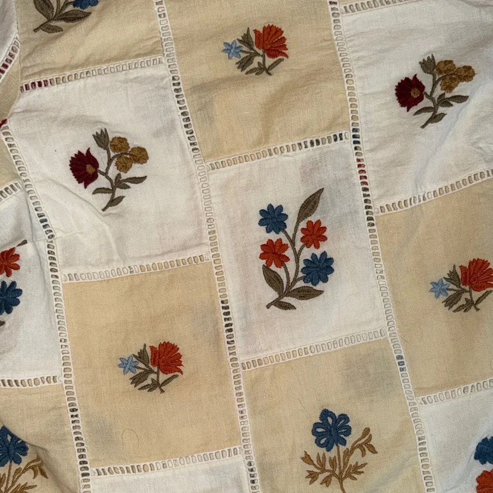 Sezane Flaminette Embroidered Floral Boxy Blouse - Picture 5 of 10